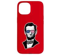 Custodia per iPhone 15 Occhiali da sole Abraham Lincoln USA