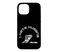 Custodia per iPhone 15 odio persone amore treni nerd autista asperger