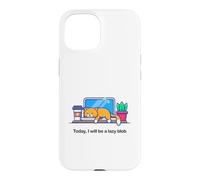 Custodia per iPhone 15 Oggi sarò un pigro Blob No Cat Not Today Kitten Funny