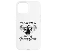 Custodia per iPhone 15 Oggi sono un'oca Grumpy Goose Gym Pun Weightlifting