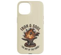 Custodia per iPhone 15 Opera d'arte di Iron And Soul Blacksmith Forge Incudine Hammer