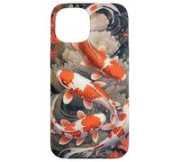 Custodia per iPhone 15 Orange Koi Fish - Cover per telefono in stile giapponese