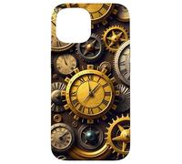 Custodia per iPhone 15 Orologio vintage Steampunk Timepiece design meccanico
