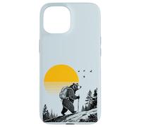Custodia per iPhone 15 Orso Ambulante, Esterno, Tramonto, Natura, Foresta