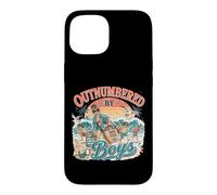 Custodia per iPhone 15 Outnumbered By Boys Beach Divertente Ragazzo Mamma