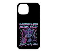 Custodia per iPhone 15 Overstimulated Moms Club Retro Night Shift Edition Mama