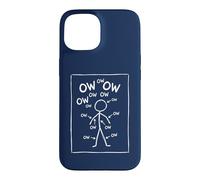 Custodia per iPhone 15 Ow Ow Ow Stick Man Figura Divertente Dolore Cronico Umorismo Meme 8