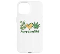 Custodia per iPhone 15 Pace Amore Erba Marijuana Cannabis Retro Vintage