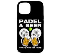 Custodia per iPhone 15 Padel & Beer divertente padel ball giocatore