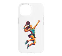 Custodia per iPhone 15 Padel Donna Ragazza Che Gioca A Padel