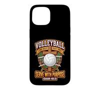 Custodia per iPhone 15 Pallavolo Servire Con Scopo Giocatore Grafica