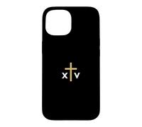 Custodia per iPhone 15 Papa Leone XIV numero romano con Croce sottile Gesù