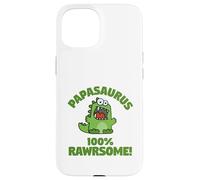 Custodia per iPhone 15 Papa-saurus Funny Cute Dinosaur Family Titoli