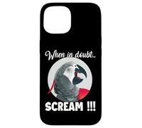 Custodia per iPhone 15 Pappagallo grigio africano Meme T, divertente pappagallo