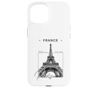 Custodia per iPhone 15 Parigi Francia Torre Eiffel minimalista souvenir di viaggio