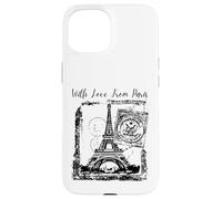 Custodia per iPhone 15 Paris With Love from Paris France French Postcard