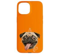 Custodia per iPhone 15 Parodia meme matematica cane carlino dagli occhi selvaggi