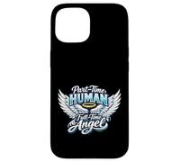 Custodia per iPhone 15 Part Time Human Full Time Angel Parents Kids Cool Wings