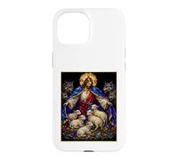 Custodia per iPhone 15 Pastore e protettore Gesù difende le pecore dall'arte dei lupi