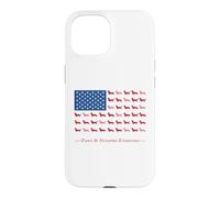 Custodia per iPhone 15 Paws Stripes 4th July Flag Black Long Haired Dachshund Lover