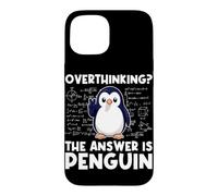 Custodia per iPhone 15 Pensare troppo La risposta è Penguin Divertente Insegnante di Matematica