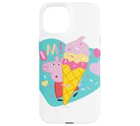 Custodia per iPhone 15 Peppa Pig Yum Ice Cream