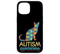 Custodia per iPhone 15 Pet Cat Autism Puzzle Awareness