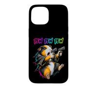 Custodia per iPhone 15 Pew Pew Pew Divertente cavia Laser Blaster Cavy Animal Humor