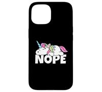Custodia per iPhone 15 Pigro Unicorn Non Oggi Nope