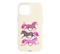 Custodia per iPhone 15 Pink Pattern Horses Western Horse Girl Leopard Zebra