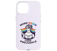 Custodia per iPhone 15 PIÙ PRIDE LESS PREJUDICE Jane Austen LGBT Occhiali da sole Meme