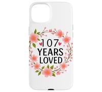 Custodia per iPhone 15 Plus 107 Years Loved Floral 107th Birthday Women 107 Years Old