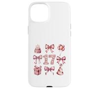 Custodia per iPhone 15 Plus 17° Compleanno Ragazza Coquette Fiocchi Rosa Diciassette Anni