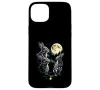 Custodia per iPhone 15 Plus 3 Bunny Howling At Moon Vintage Funny 80s-90s Grafica