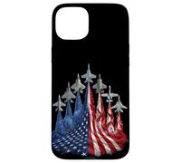 Custodia per iPhone 15 Plus 4th of July Fighter Jet US Flag American Military Planes