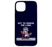 Custodia per iPhone 15 Plus A lodare Lord Pixel Christian Raccoon Faith Design