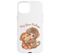 Custodia per iPhone 15 Plus Abbraccia i tuoi sentimenti, scimmietta carina