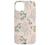 Custodia per iPhone 15 Plus Acchiappasogni Boho con motivo mirtillo