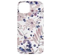 Custodia per iPhone 15 Plus Acquerello Eucalipto Mirtillo Botanico Arte Natura Pattern