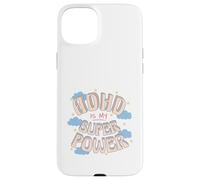 Custodia per iPhone 15 Plus ADHD è il mio super, potere retrò arcobaleno nuvola grafica