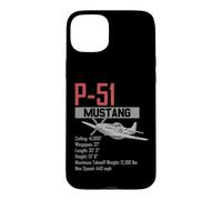 Custodia per iPhone 15 Plus Aereo da caccia americano P51 Mustang della seconda guerra