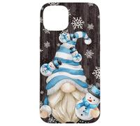 Custodia per iPhone 15 Plus Aesthetic Snowflake Pattern With Snowman And Winter Gnome
