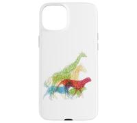Custodia per iPhone 15 Plus Aggrovigliato Line Art di Safari Africa Animali Selvatici