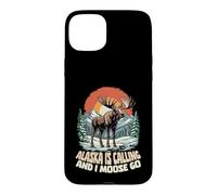 Custodia per iPhone 15 Plus Alaska Is Calling And I Moose Go Retro Vintage Divertente Alaska