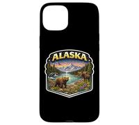 Custodia per iPhone 15 Plus Alaska Souvenir Vacanza Memorabilia Badge Visitatore di Stato