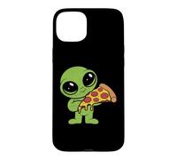 Custodia per iPhone 15 Plus Alieno Carino Con Fetta Di Pizza Fast Food