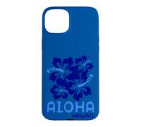 Custodia per iPhone 15 Plus Aloha Hawaii Blue Hibiscus