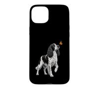 Custodia per iPhone 15 Plus Amante dei cani Springer Spaniel Butterfly English