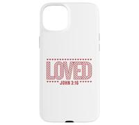 Custodia per iPhone 15 Plus AMATO Giovanni 3:16 Versi della Bibbia Cristiana Cuori a scacchi