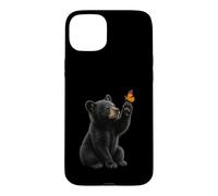 Custodia per iPhone 15 Plus American Black Bear Cucciolo Farfalla Wildlife Nature